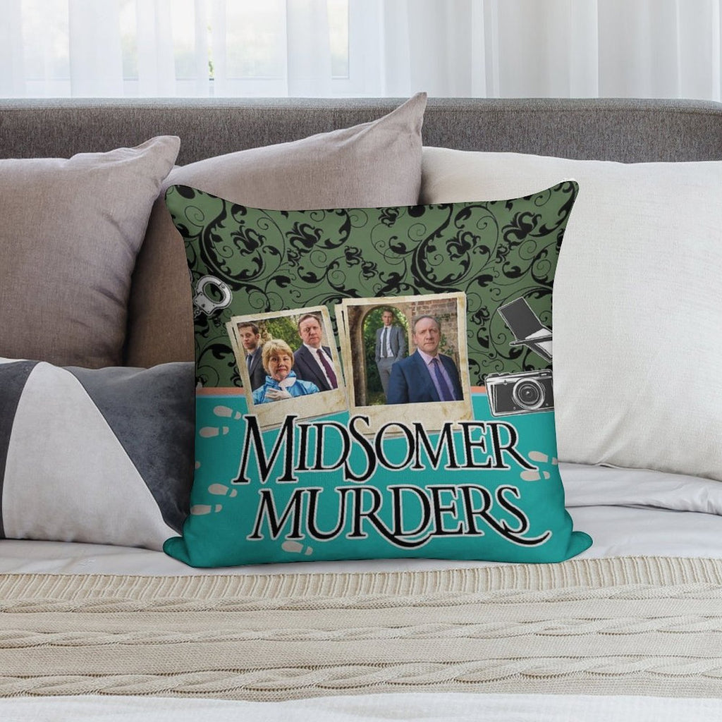 Midsomer Murders with Inspector Barnaby, Crime Series Soft Home Decor Throw Pillow