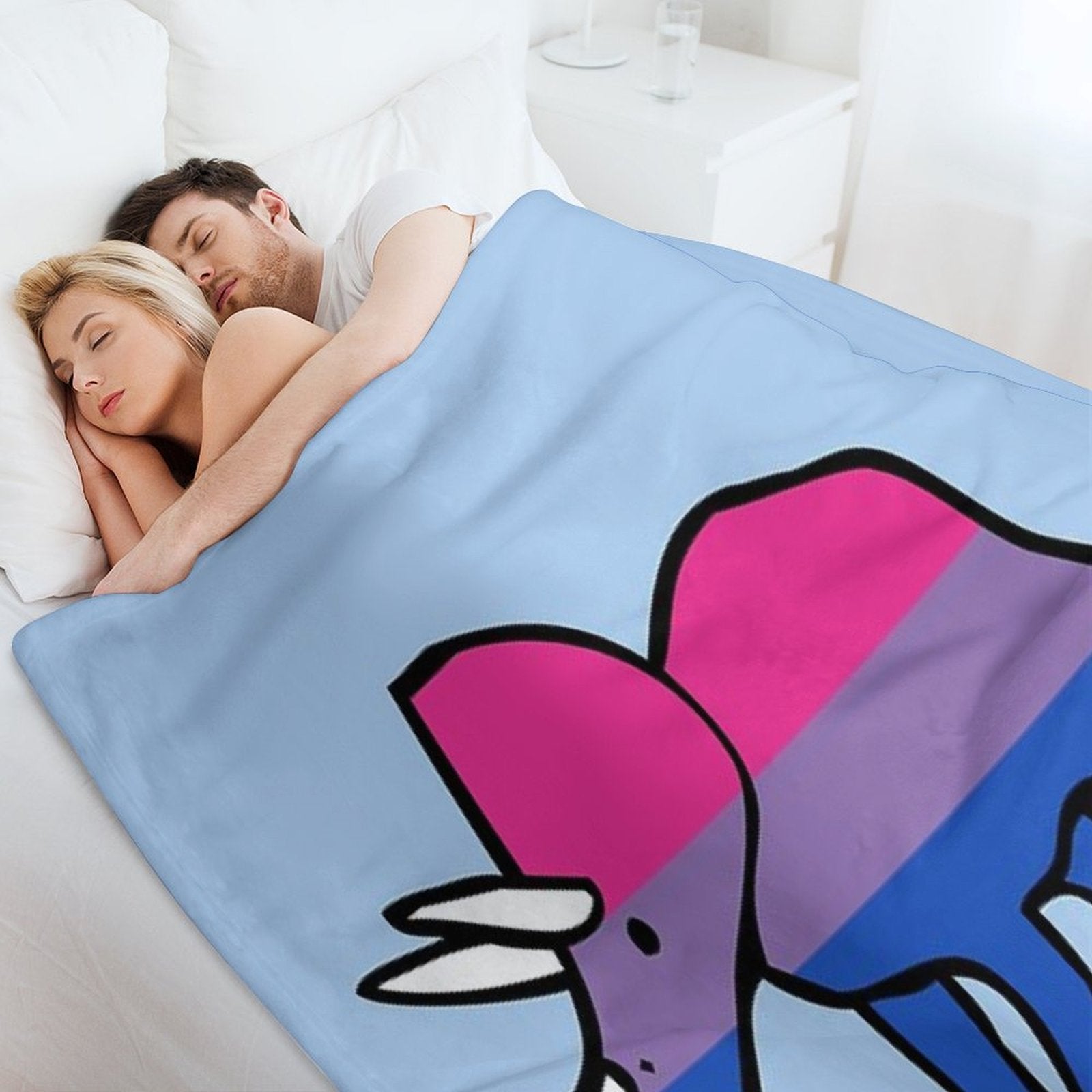 Biceratops (Bisexual Triceratops) Plush Throw Blanket