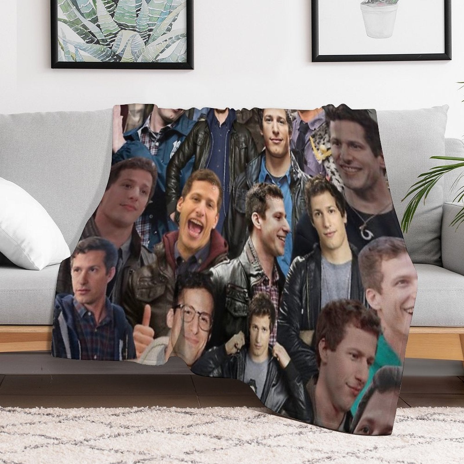 Jake Peralta Photo Collage Travel-friendly Throw Blanket