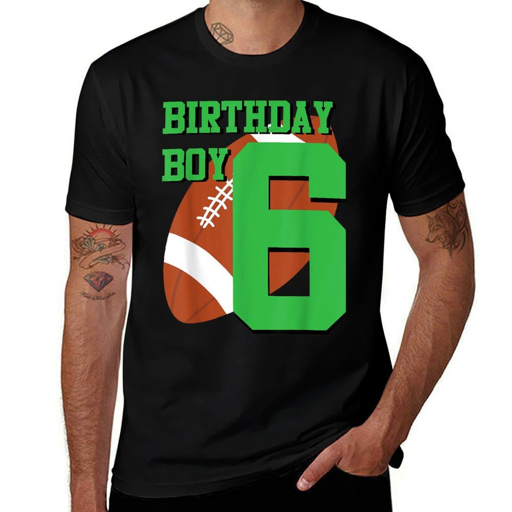 6th Birthday Football Boy  6 Year Old Field Players  Easy-care T-Shirt