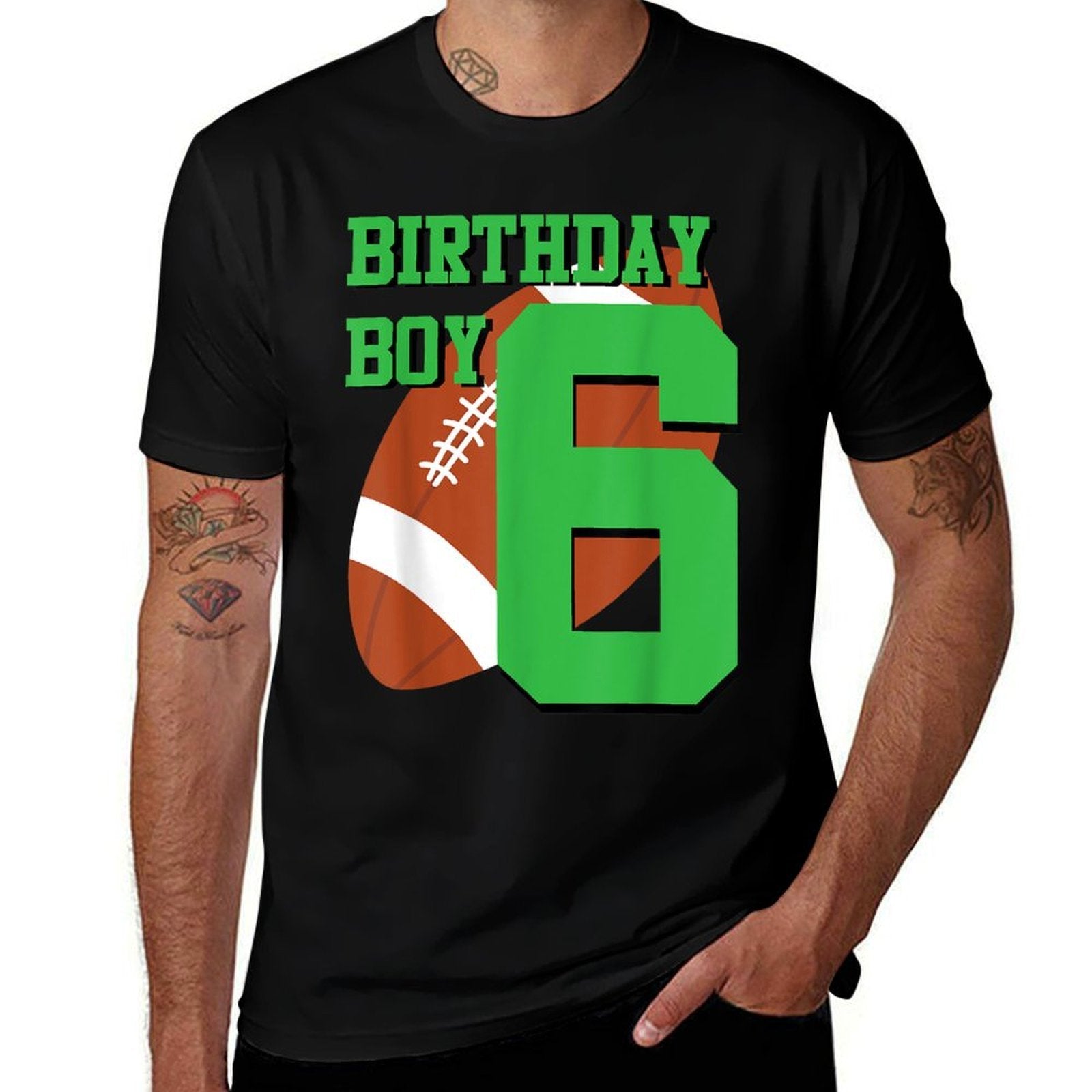 6th Birthday Football Boy  6 Year Old Field Players  Easy-care T-Shirt