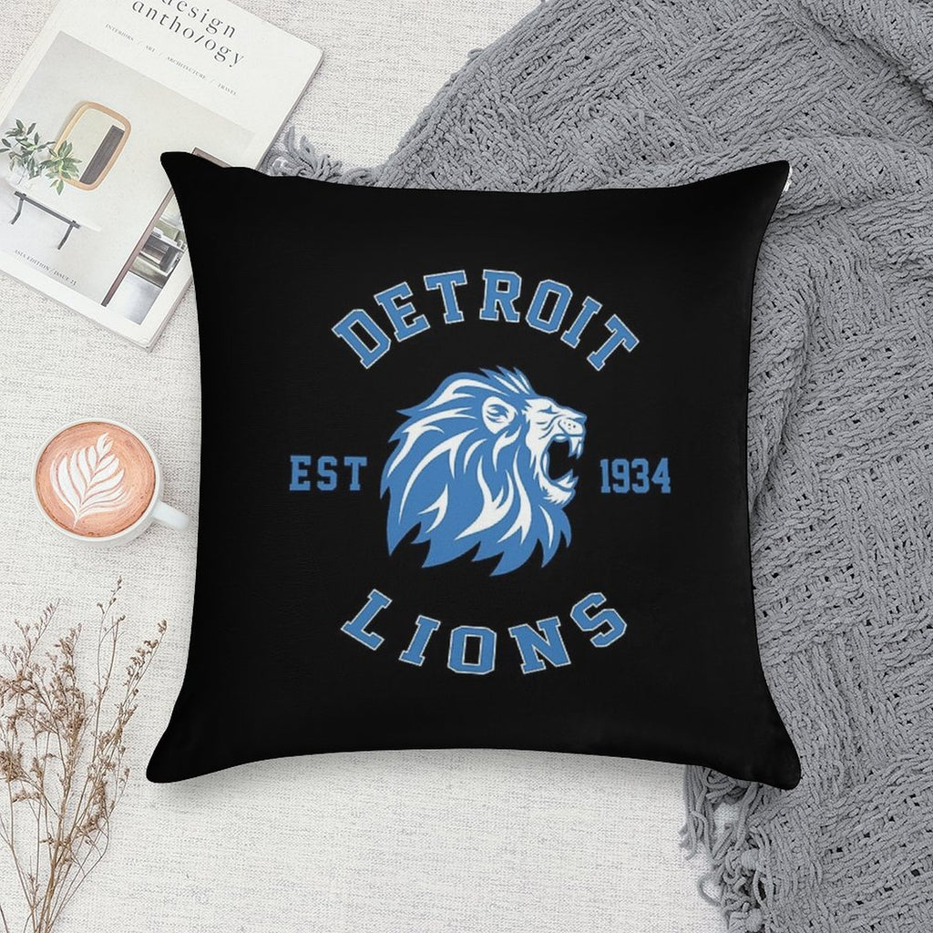 Art - Detroit Lions Soft Washable Throw Pillow