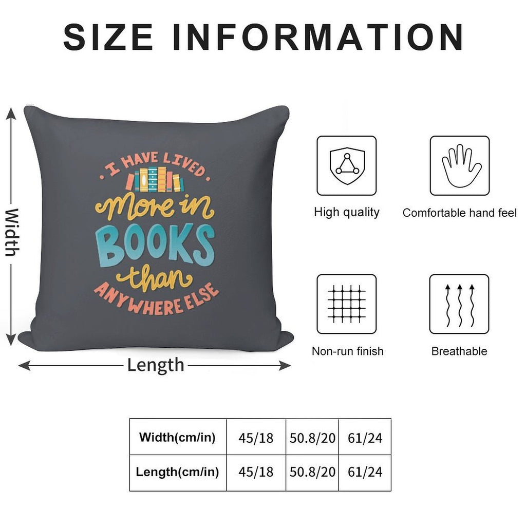 Live In Books - Bookish Quote Soft Multiple Sizes Throw Pillow