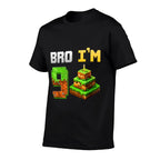 Kids Boy It's My 9th Birthday Bro Game Pixel 9 Year Old  Oversized Silhouette T-Shirt