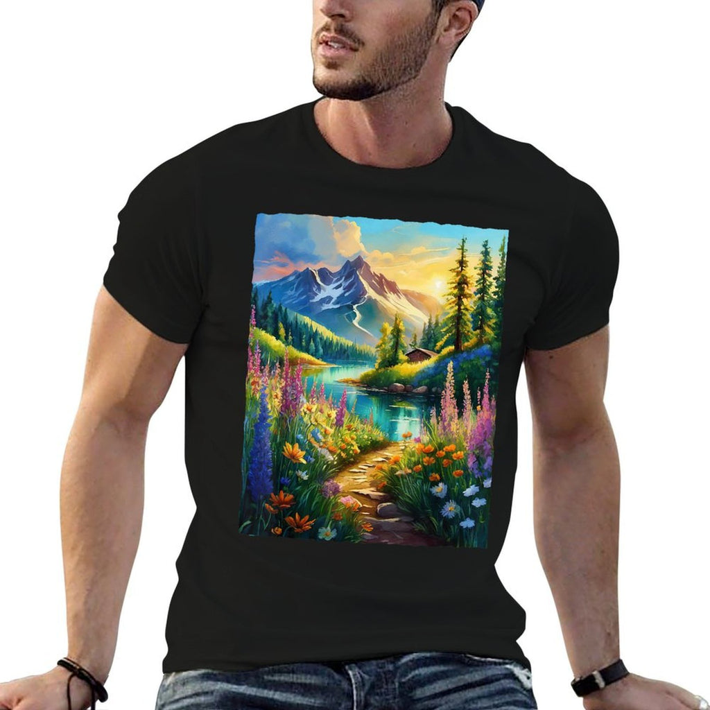 Flowers And Landscape  Vintage-inspired T-Shirt