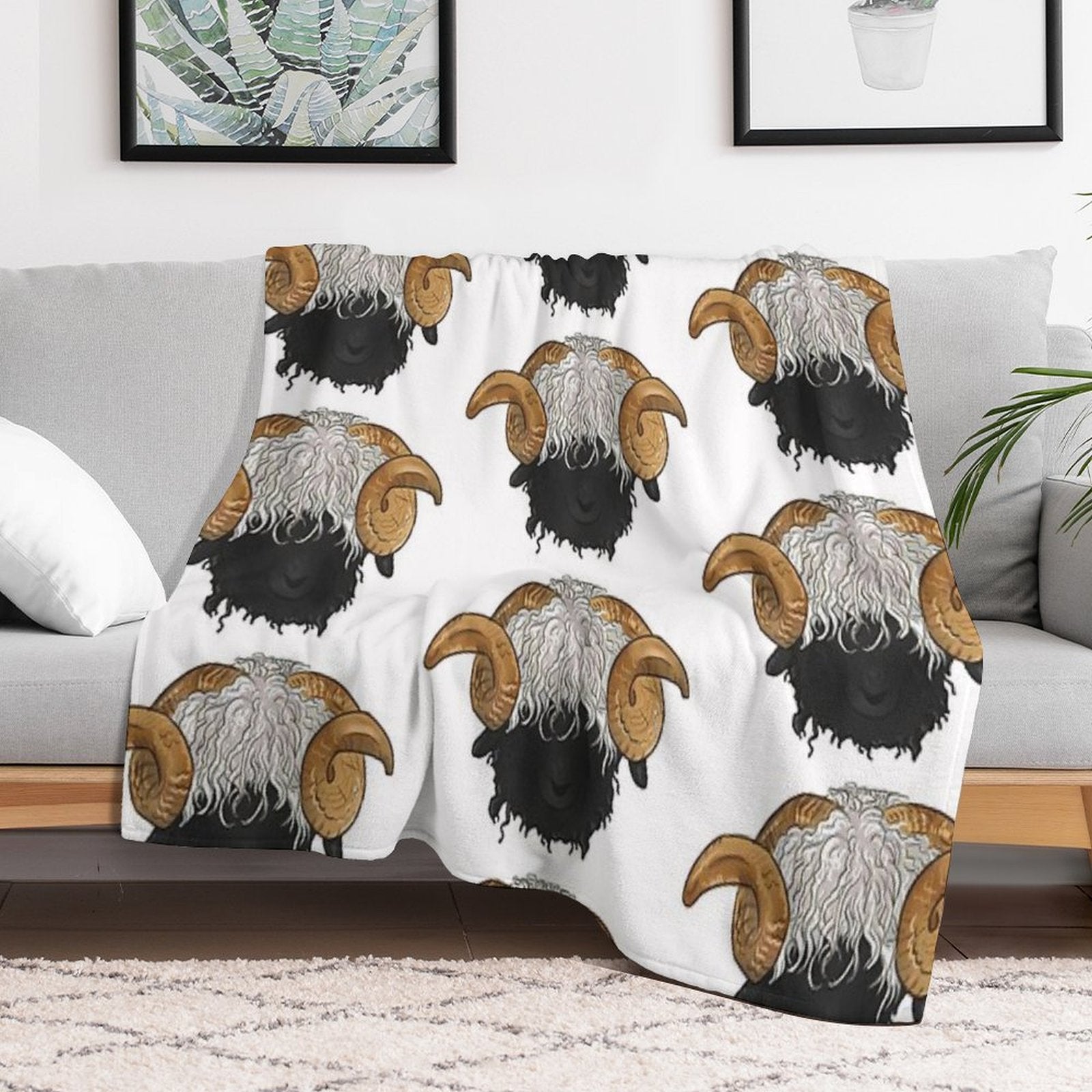 Valais Blacknose Sheep Wrinkle-free Throw Blanket