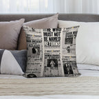 Fantasy Newspaper Soft Luxury Feel Throw Pillow