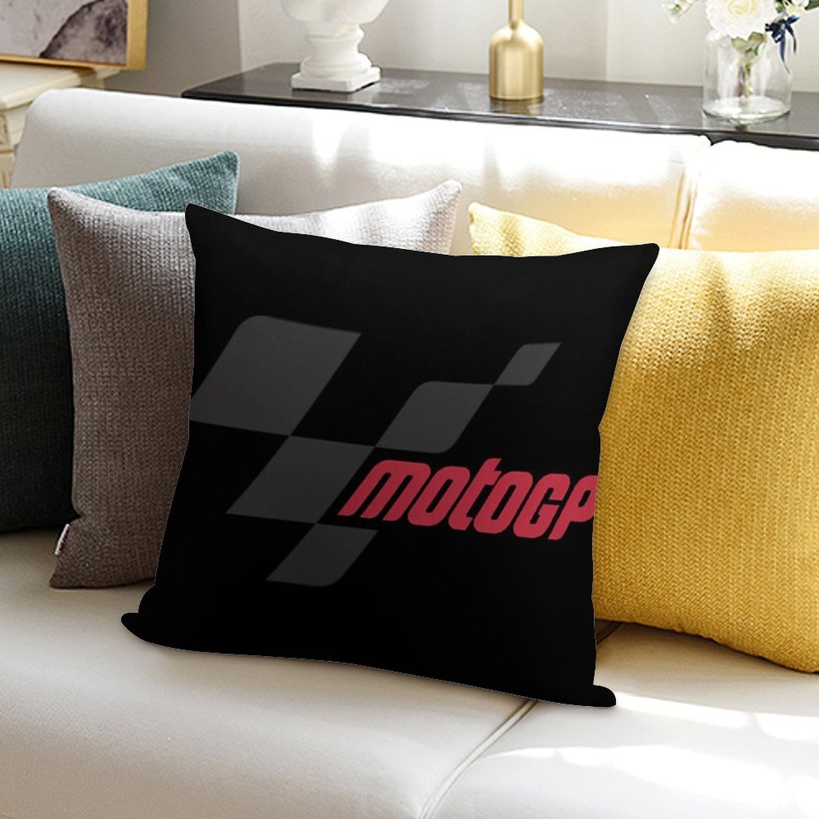 Moto GP Logo Essential Soft Easy Maintenance Throw Pillow