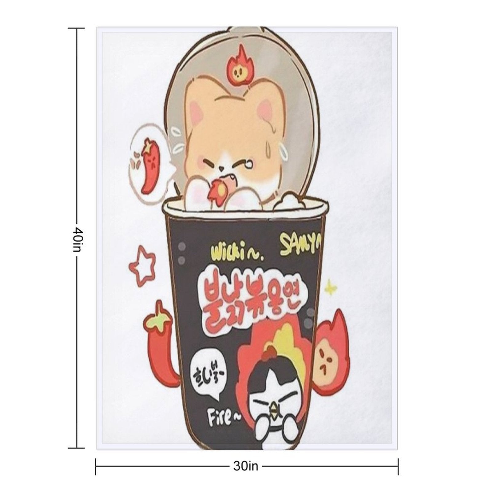 Buldak Korean Ramen Noodles Shiba Comfort Throw Blanket