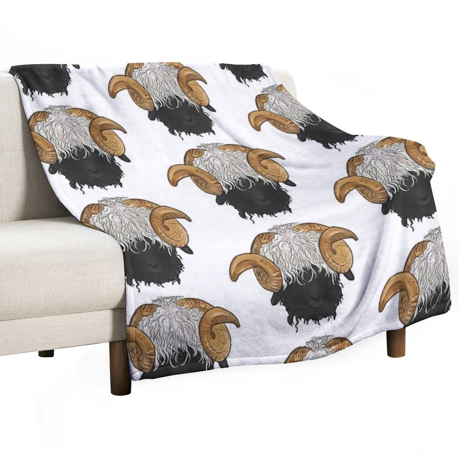 Valais Blacknose Sheep Wrinkle-free Throw Blanket