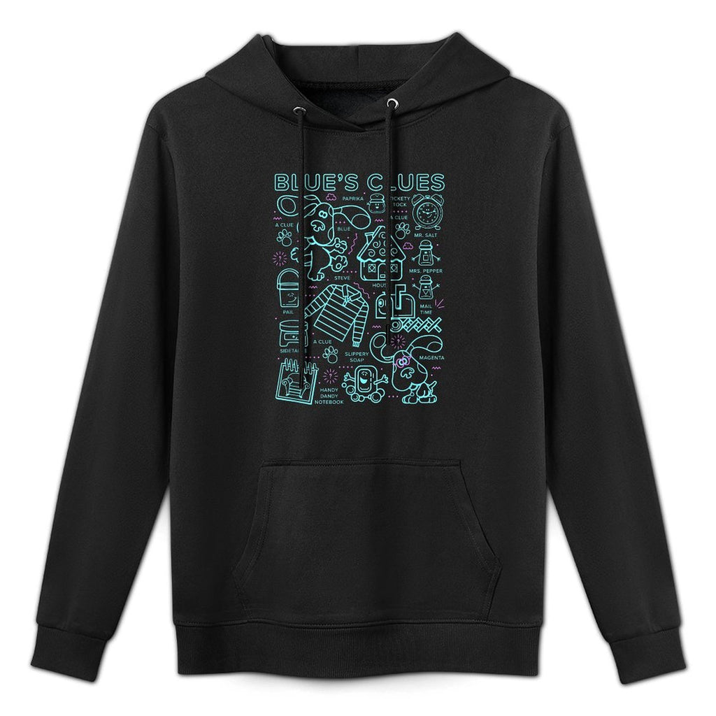 Blues Clues Group Shot Outline Collage Casual Wear Hoodie