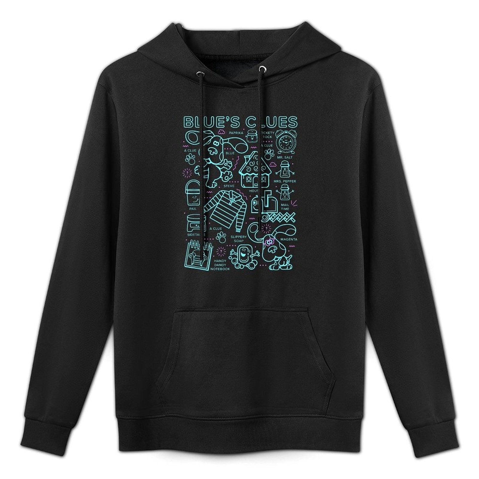 Blues Clues Group Shot Outline Collage Casual Wear Hoodie
