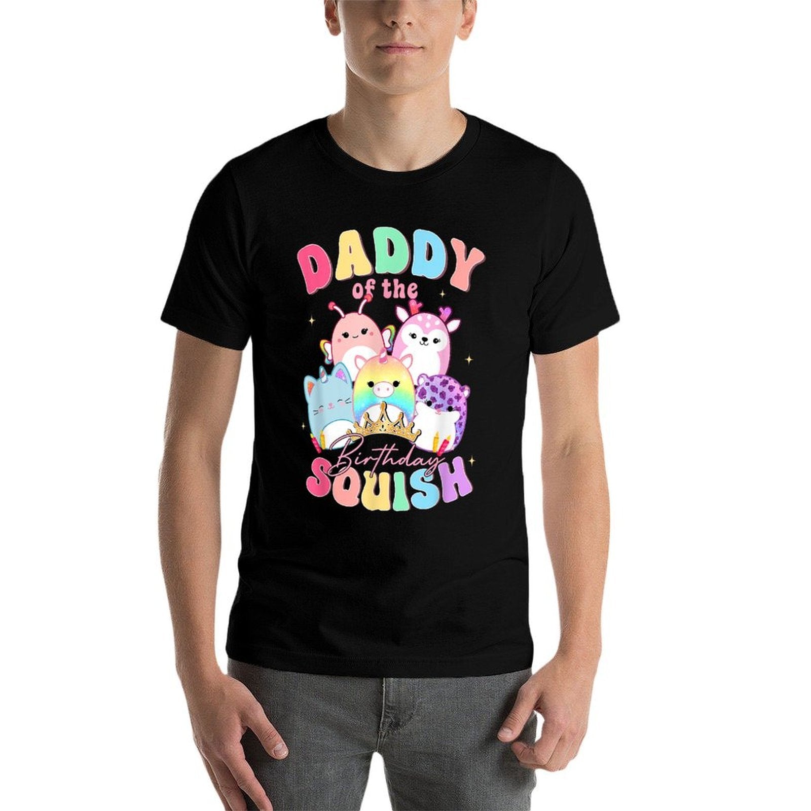 Daddy Of Birthday Girl Birthday Party Squish Squad Mallow  Quick-drying T-Shirt
