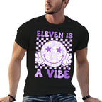 Eleven Is A Vibe Groovy 11 Year Old 11th Birthday  Breathable T-Shirt