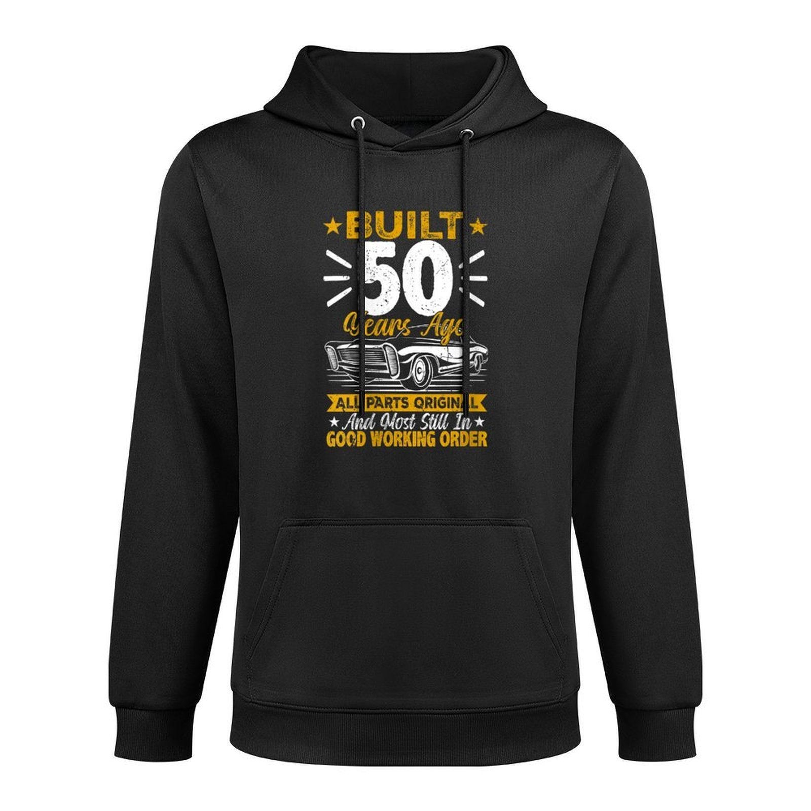 Womens Retro Built 50 Years Ago Funny 50th Birthday 50 Years Old Kangaroo Pocket Hoodie