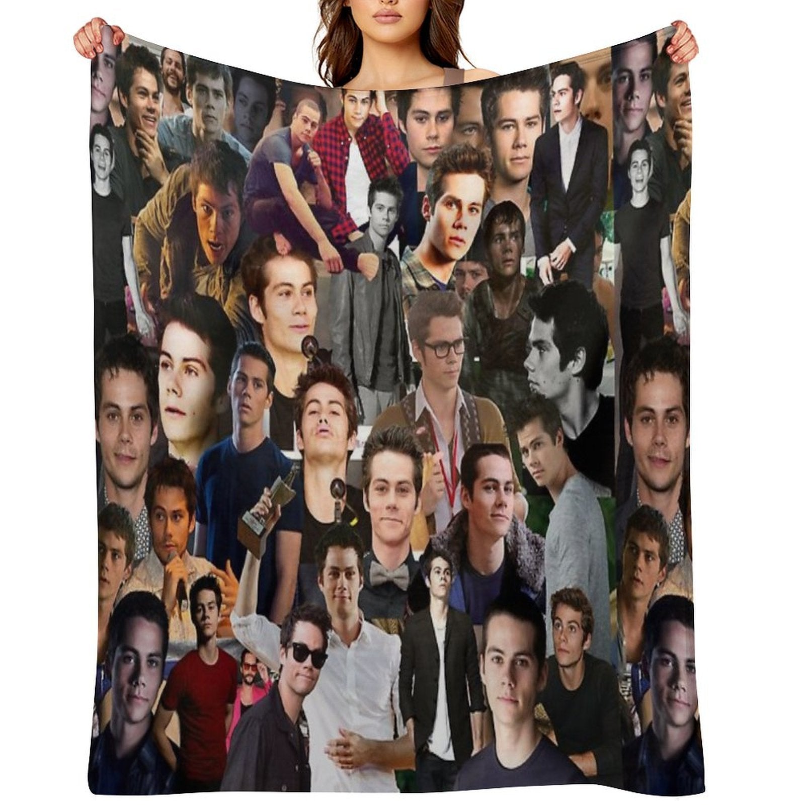 Dylan O'Brien Abstract Seamless Collage Pattern Wrinkle-free Throw Blanket