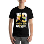 9 Years Of Being Awesome Ice Hockey 9th Birthday Party  Eco-friendly Material T-Shirt