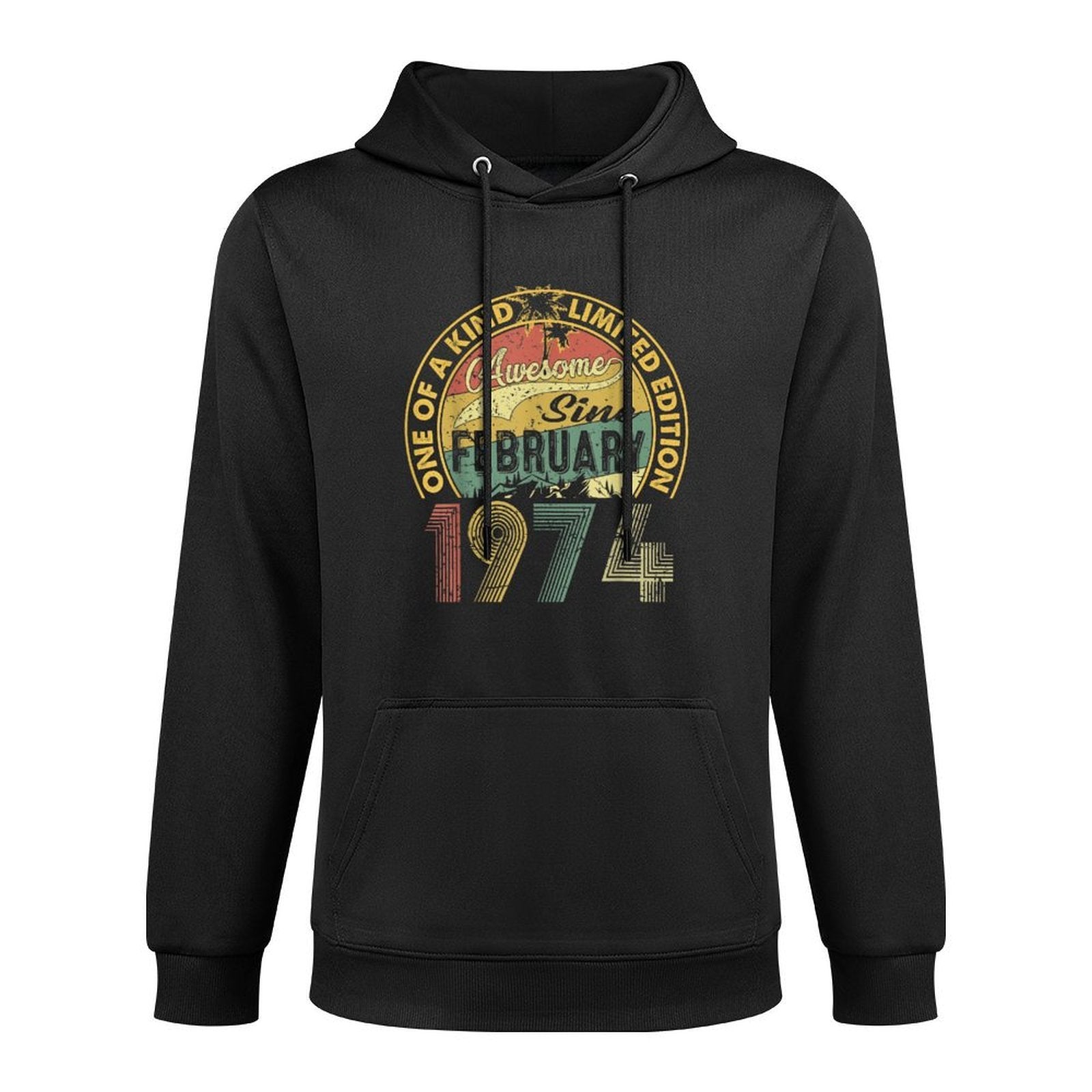 Funny 50 Years Old February 1974 Vintage 50th Birthday Kangaroo Pocket Hoodie