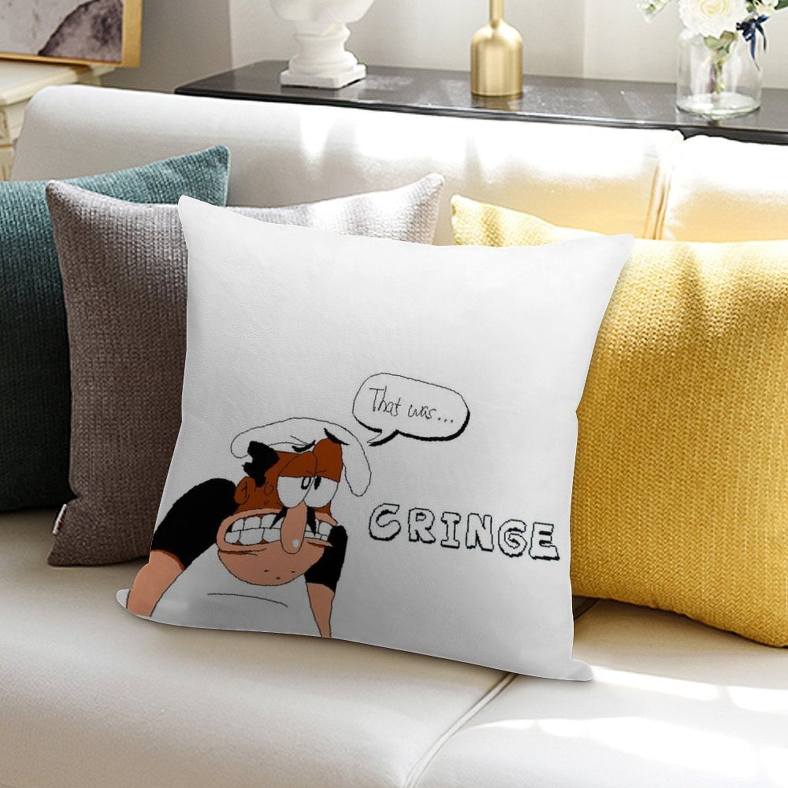 That Was Cringe  Pizza Tower Soft Home Decor Throw Pillow