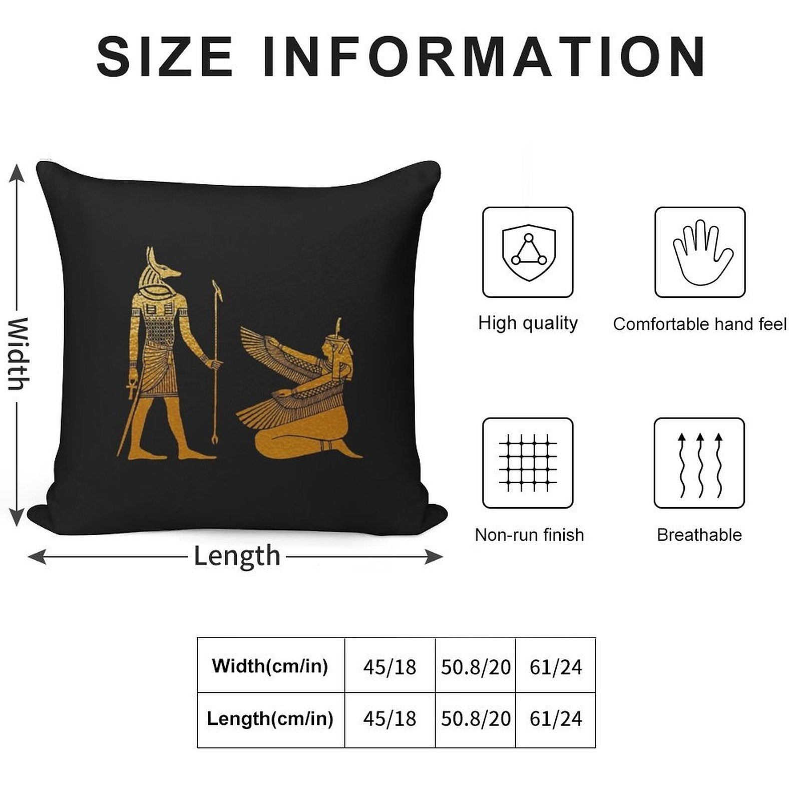 Anubis And Ma’at Soft High-Density Material Throw Pillow