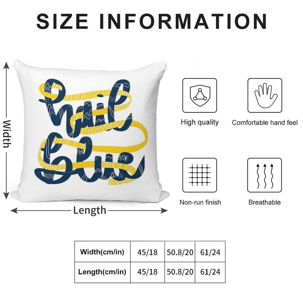 Hail Blue Soft Hidden Zipper Throw Pillow