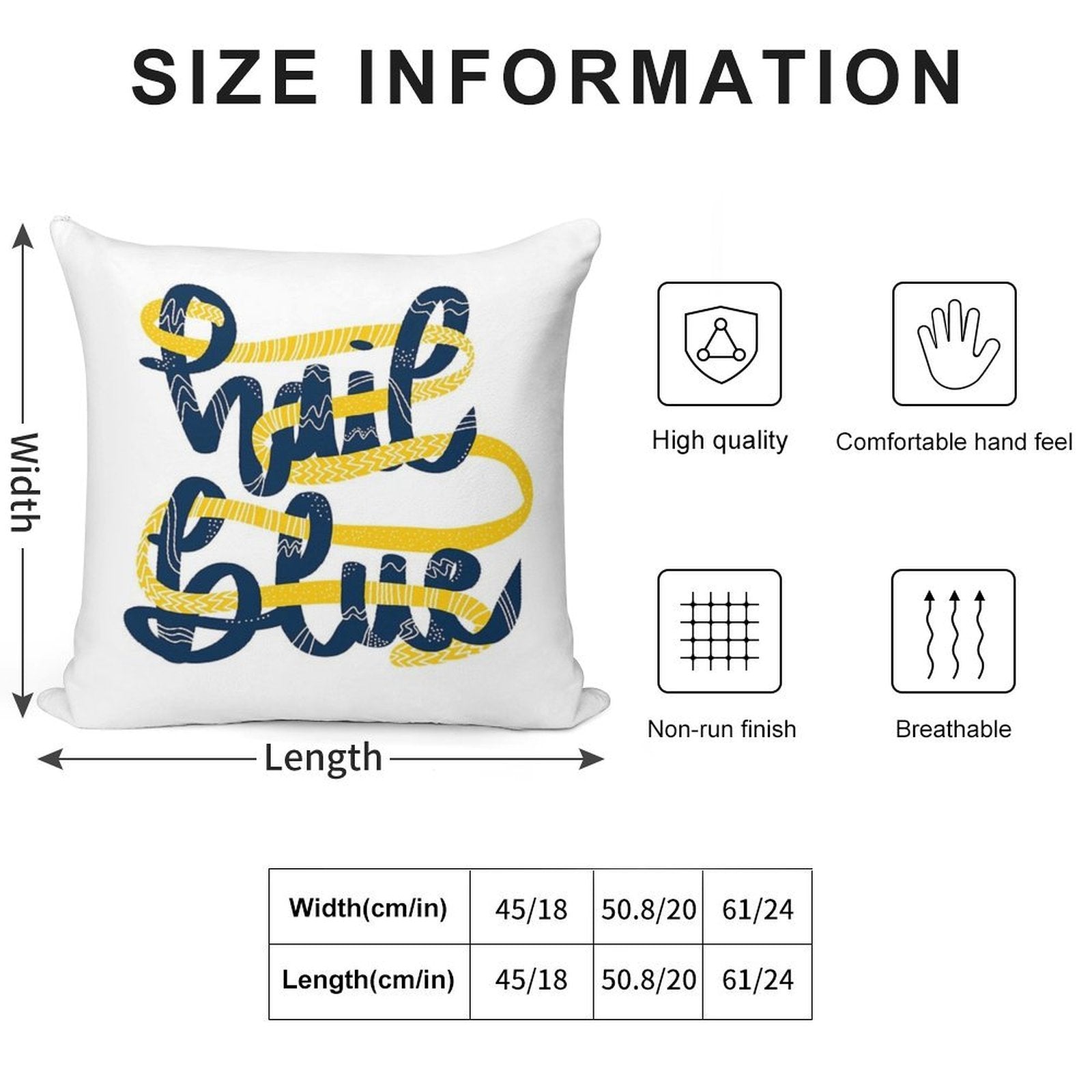 Hail Blue Soft Hidden Zipper Throw Pillow