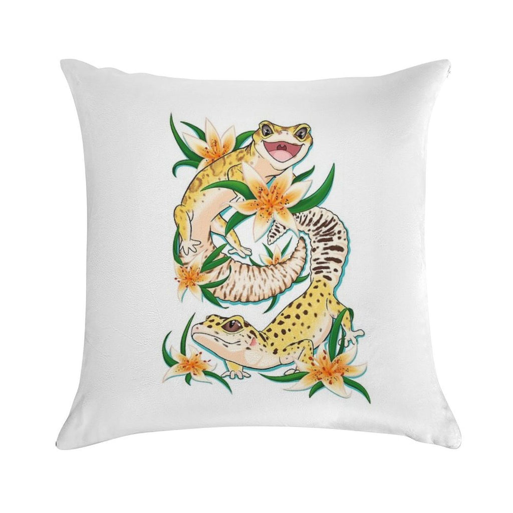 Leopard Geckos Are A Fun Time Soft Reinforced Edging Throw Pillow