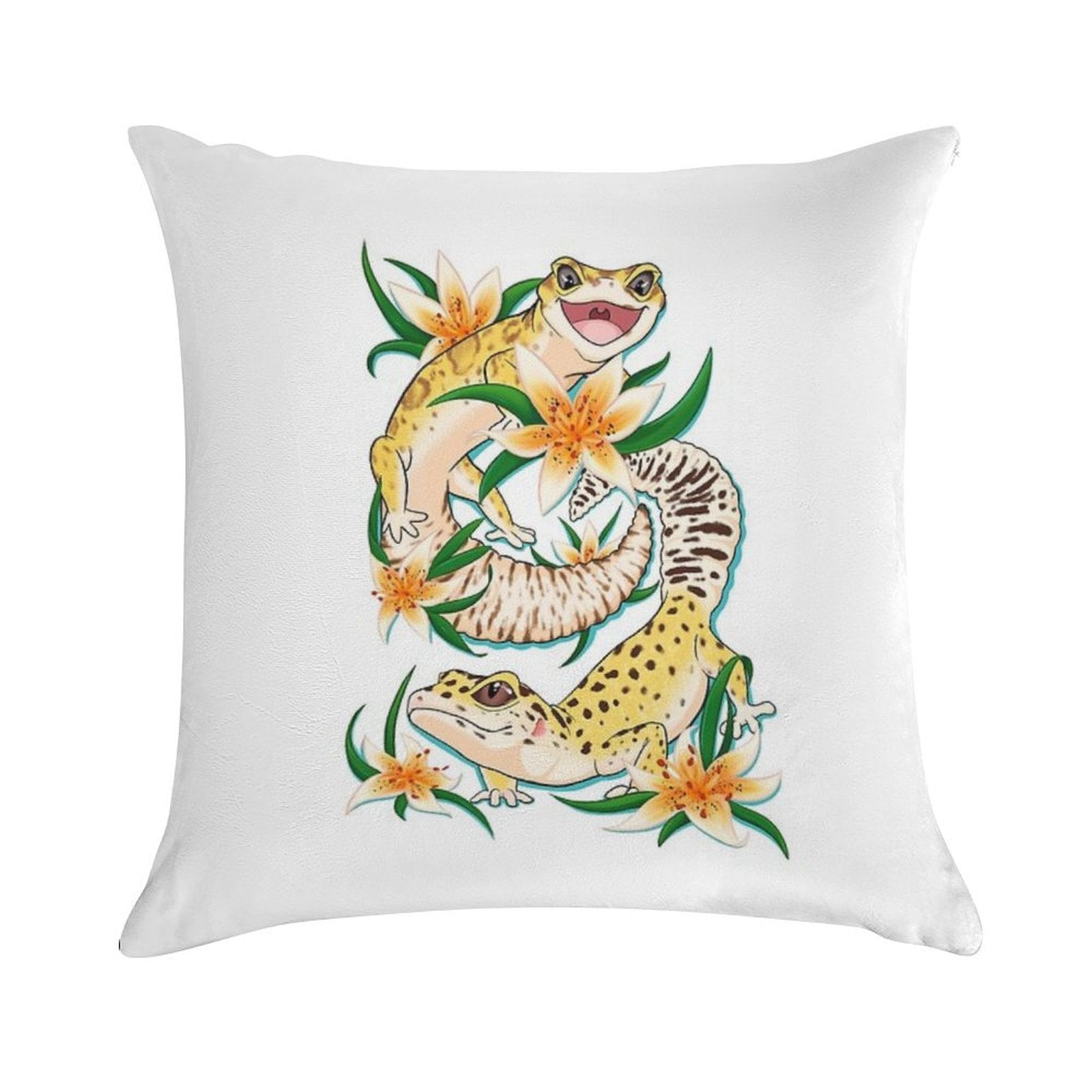 Leopard Geckos Are A Fun Time Soft Reinforced Edging Throw Pillow