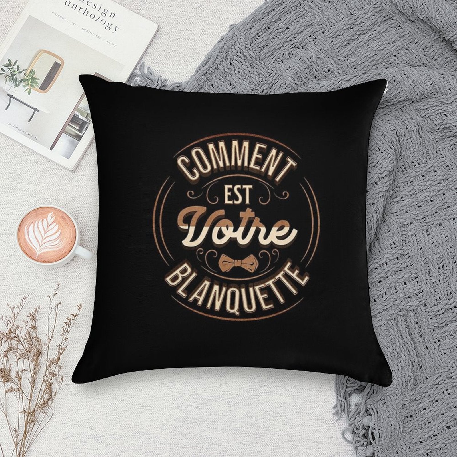 How Is Your Blanquette Oss 117 Cult Movie Replica Soft Short Plush Fabric Throw Pillow