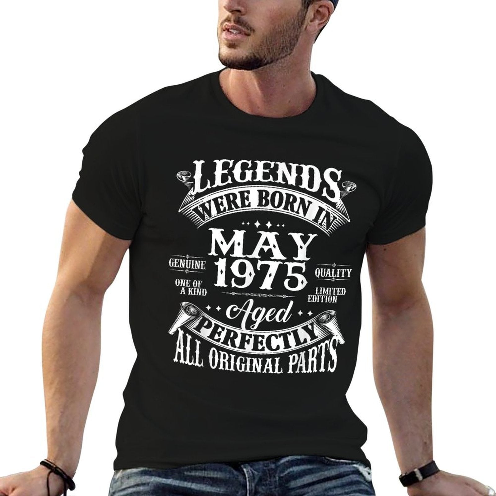 50th Birthday Gift Legends Born In May 1975 50 Years Old  Durable T-Shirt