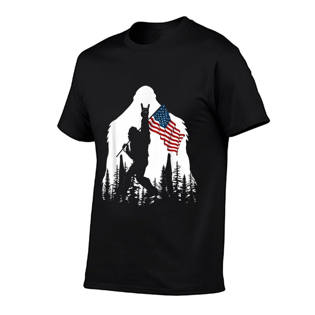 Bigfoot Rock On Hold American Sasquatch Believers  Graphic-printed T-Shirt