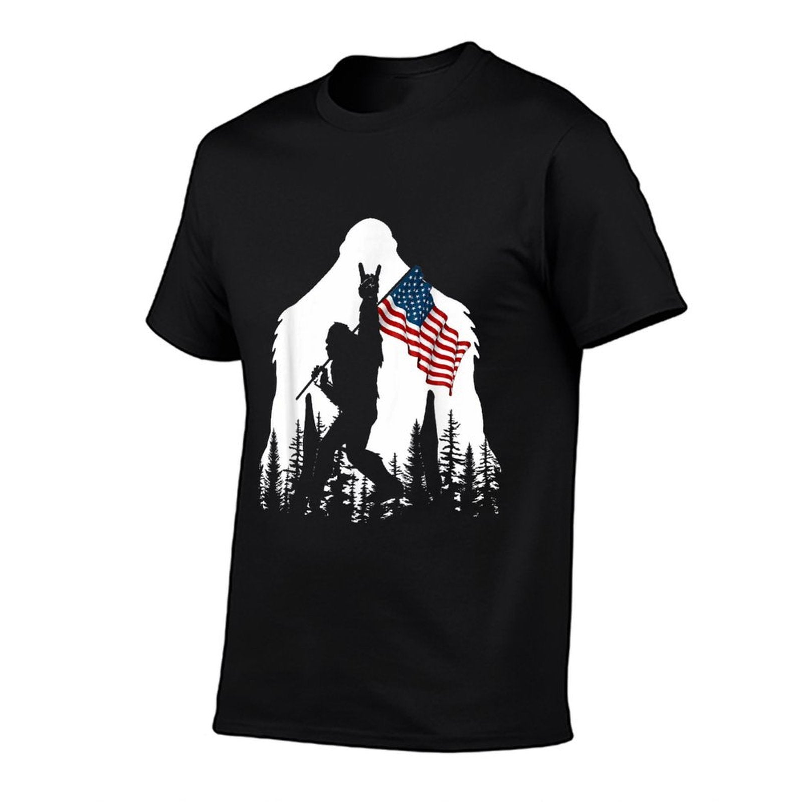 Bigfoot Rock On Hold American Sasquatch Believers  Graphic-printed T-Shirt
