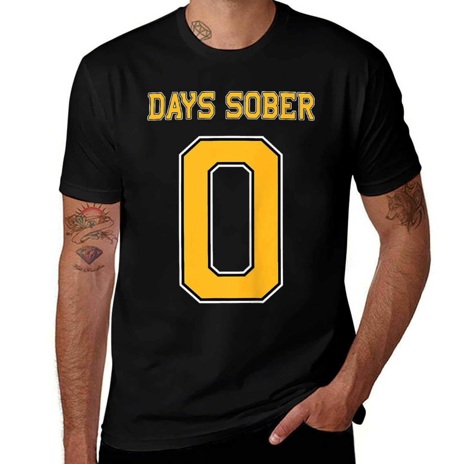 0 DAYS SOBER Jersey Hockey Football Funny Drinking  Trendy Pattern T-Shirt