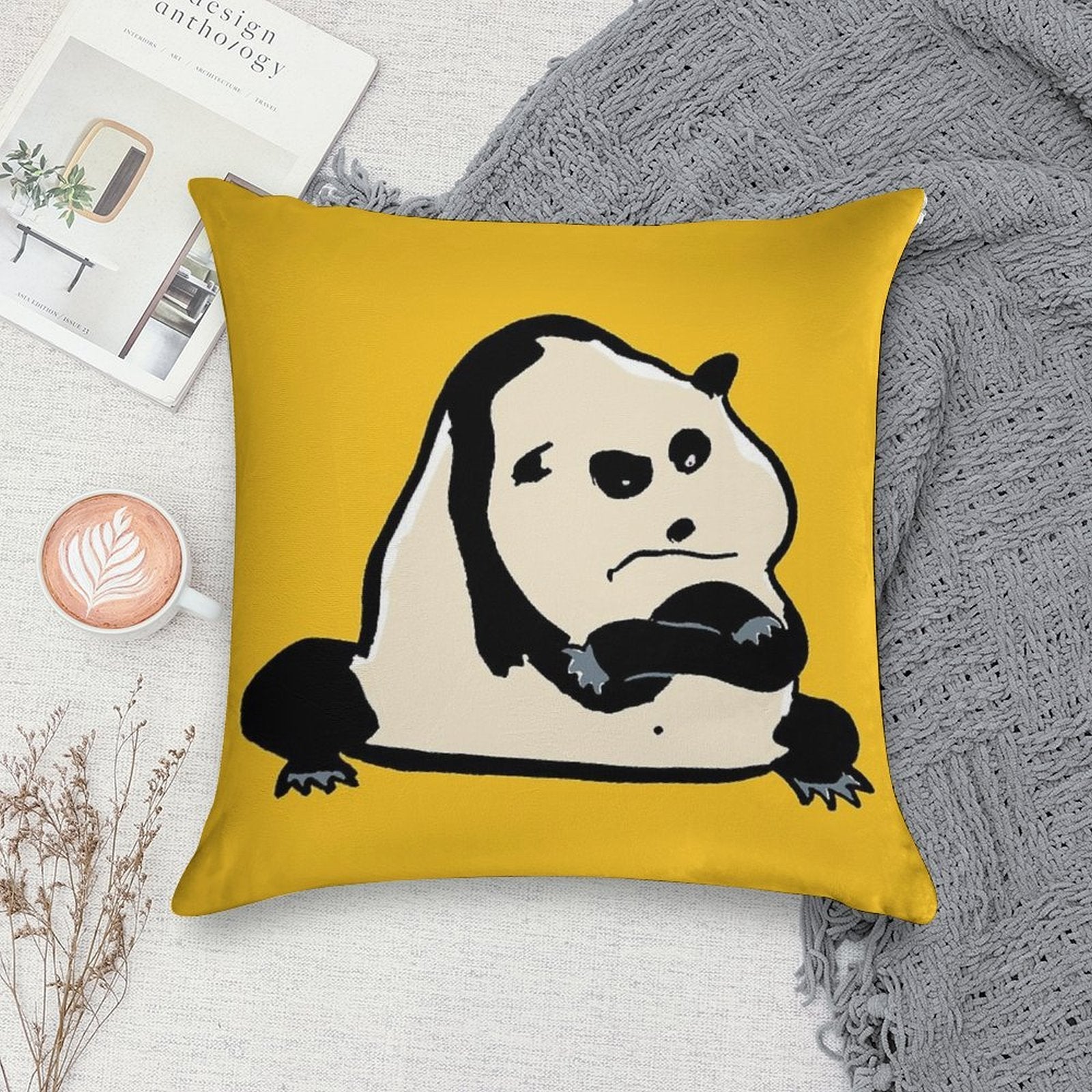 Panda Bear Soft Ultra-Soft Texture Throw Pillow