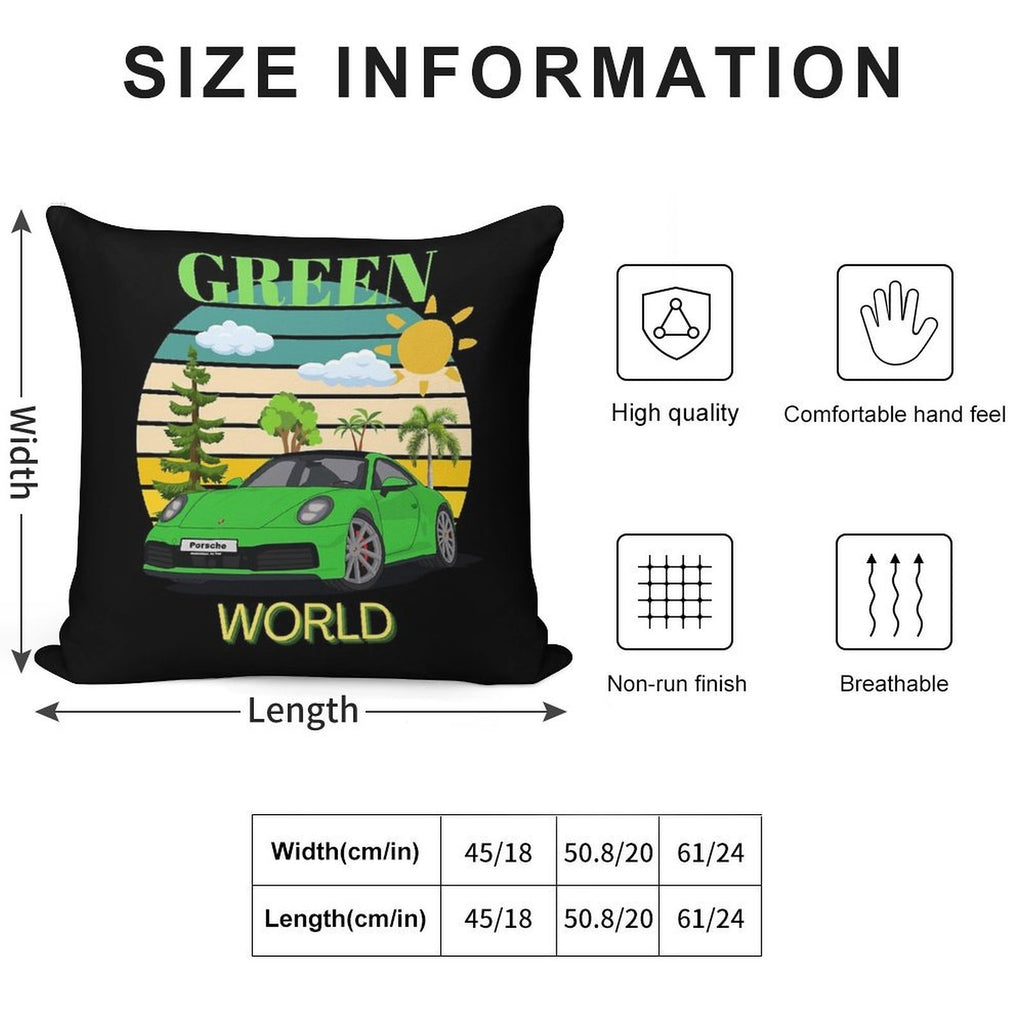 GREEN Soft High-Density Material Throw Pillow