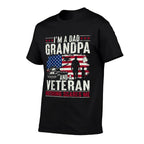 Im A Dad Grandpa And Veteran Funny Retro Papa Grandpa Gifts  Polyester Blend T-Shirt
