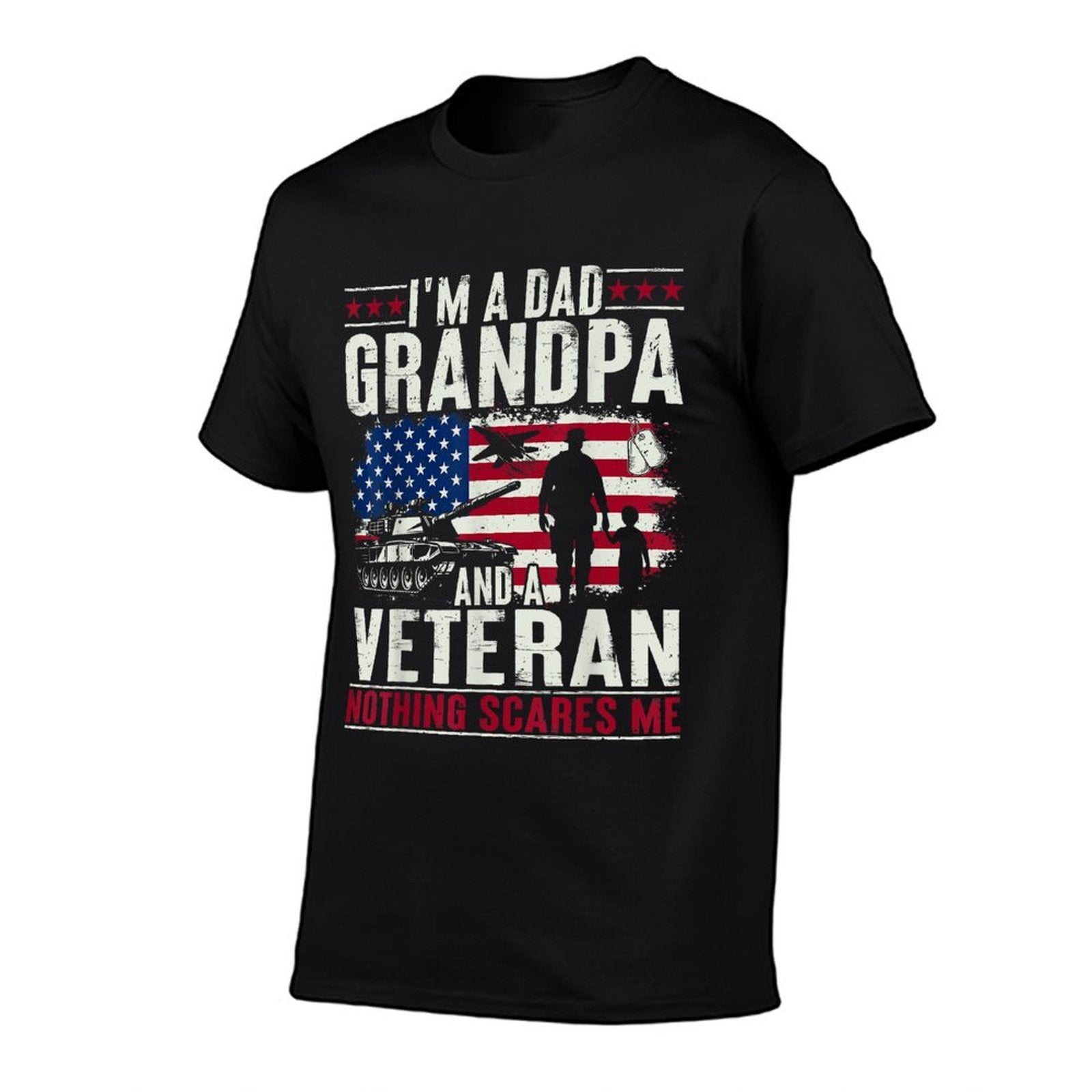 Im A Dad Grandpa And Veteran Funny Retro Papa Grandpa Gifts  Polyester Blend T-Shirt