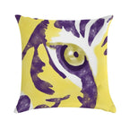 Purple And Gold Watercolor Tiger Artwork Soft Ultra-Soft Texture Throw Pillow