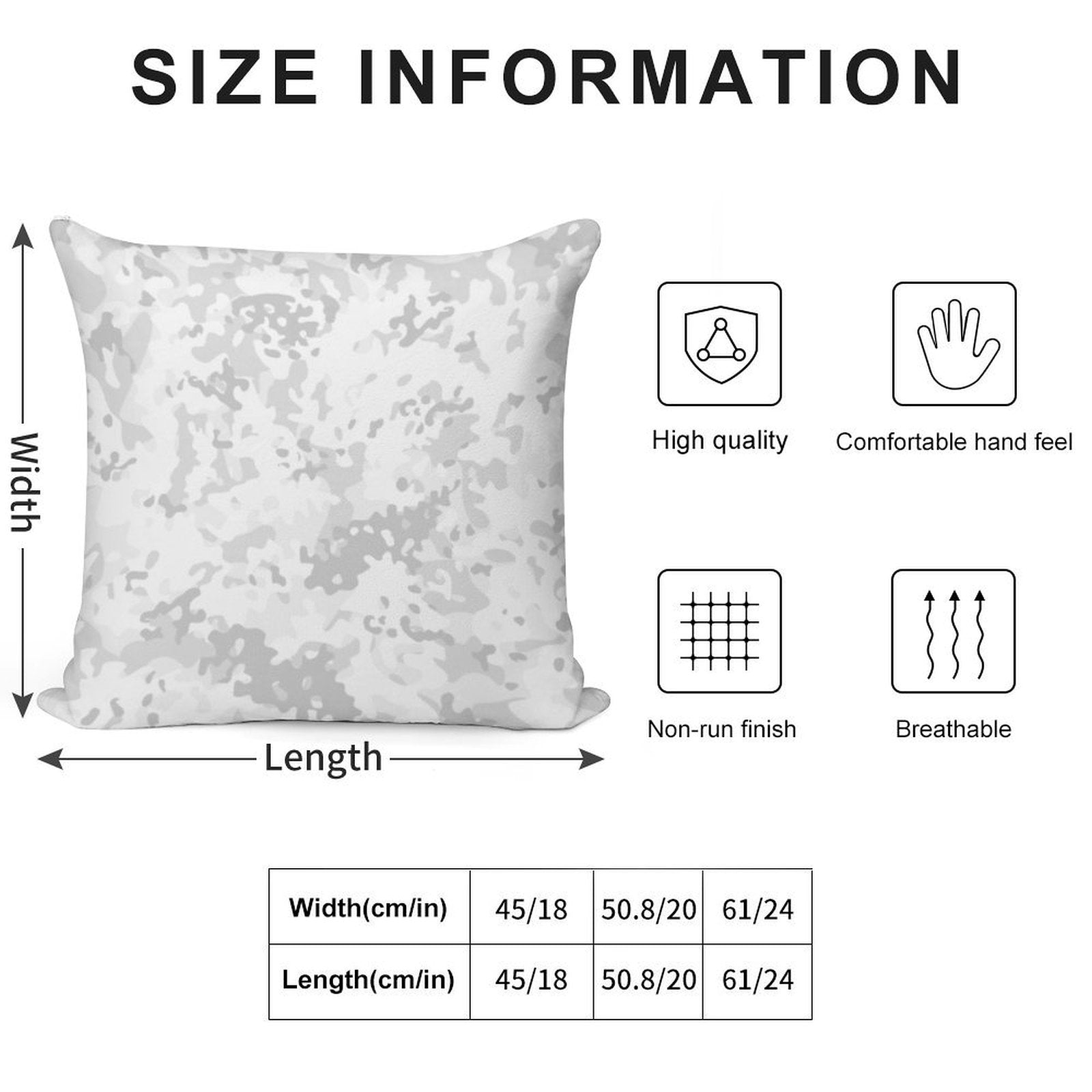 Camouflage Grey White Winter Camo Soft Warmth Comfort Throw Pillow
