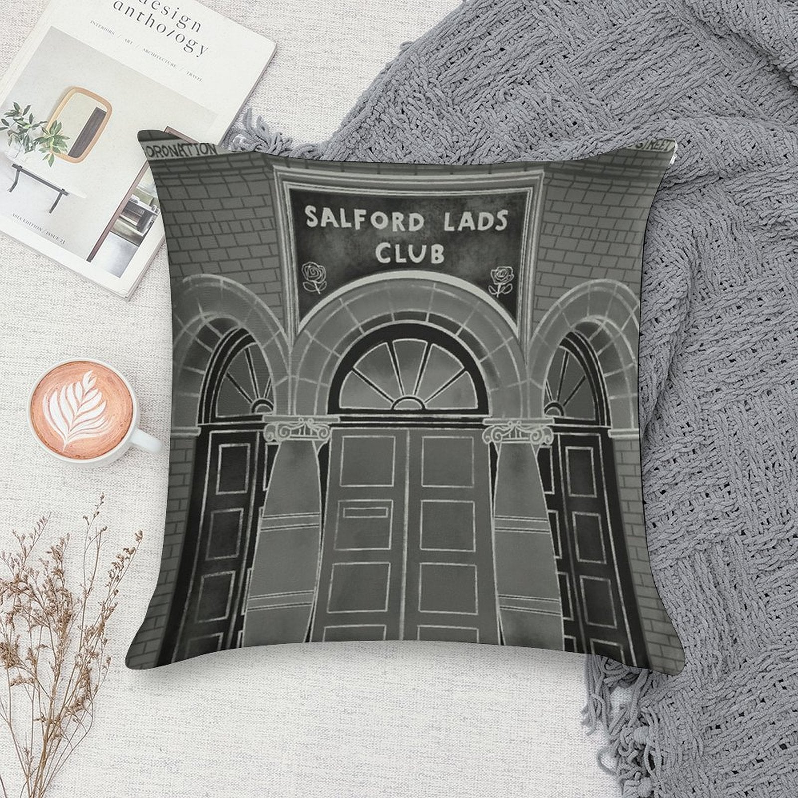 Salford Lads Club - The Smiths Soft Luxury Feel Throw Pillow