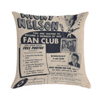 Ricky Nelson Fan Club Soft High-Density Material Throw Pillow