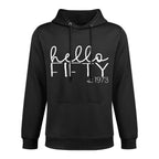 Hello Fifty Est. 1973, 50 Year Old Women 50th Birthday Machine Washable Hoodie