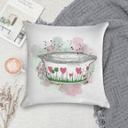 Vintage Pyrex Lucky In Love Bowl Soft Reinforced Edging Throw Pillow