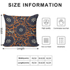 Chinese Peonies with Acanthus Leaves Floral Pattern in Orange And Black Soft Shrink-Resistant Throw Pillow