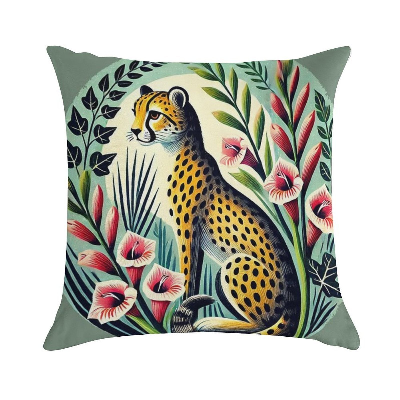 Cheetah Soft High-Density Material Throw Pillow