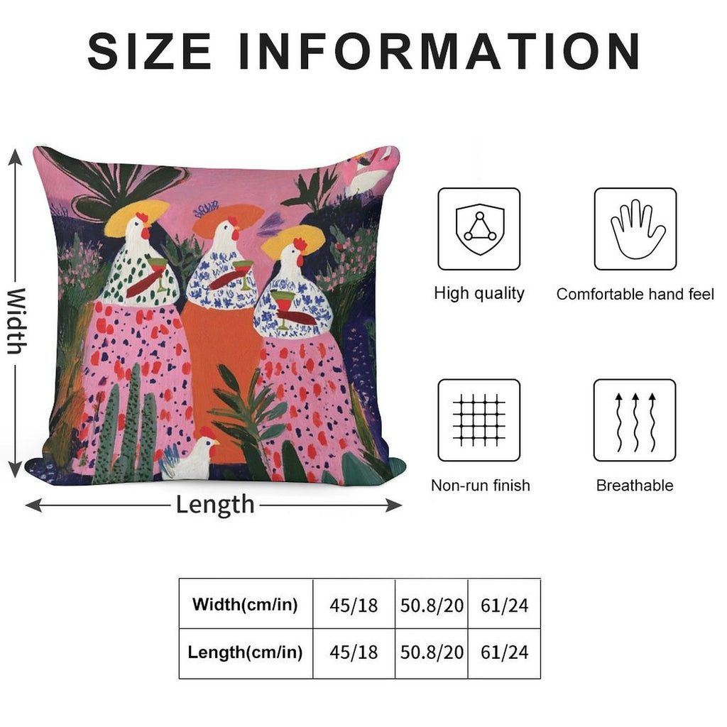 Drinking with Chickens #5 Soft High-Density Material Throw Pillow