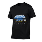 Alaskan Bear with Lake  Mountain Souvenir  Wrinkle-resistant T-Shirt
