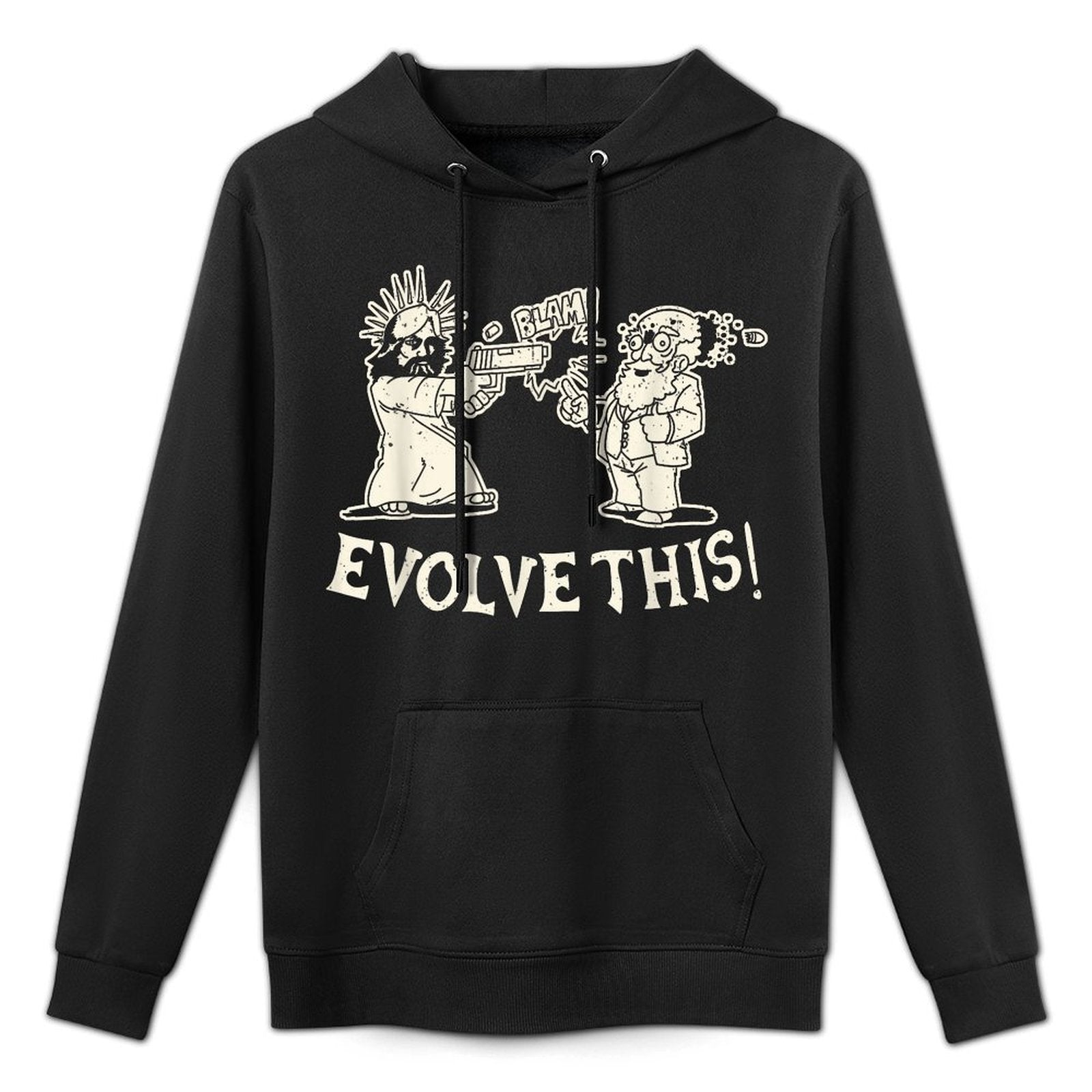 Vintage Evolve This Jesus And Darwin 3 Easy Care Hoodie