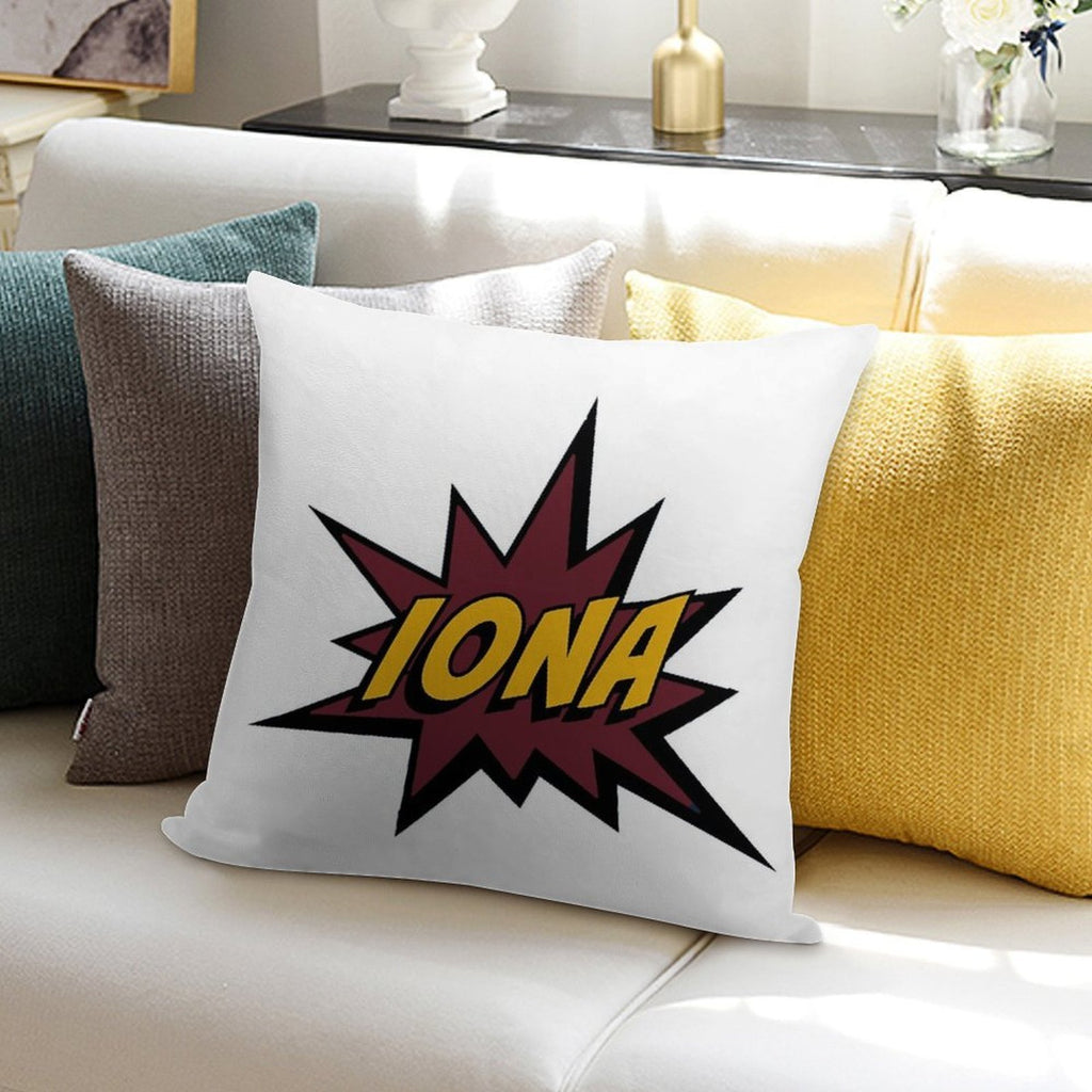 Iona College Soft Short Plush Fabric Throw Pillow