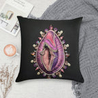 Purple Hand Embroidered Vulva Sculpture Soft Decorative Cover Throw Pillow